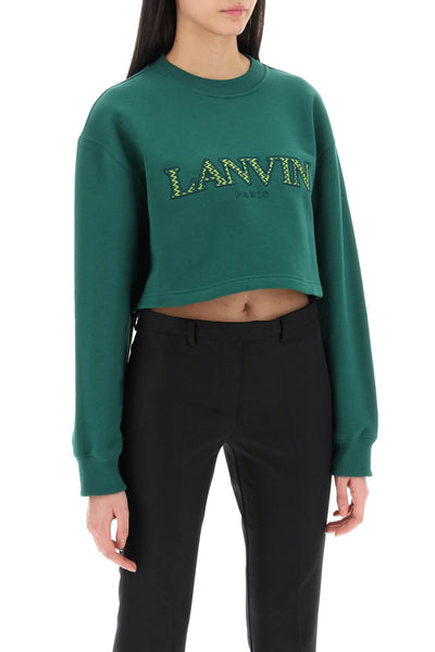 Lanvin cropped sweatshirt with embroidered logo patch RWSS0012J209P24 BOTTLE