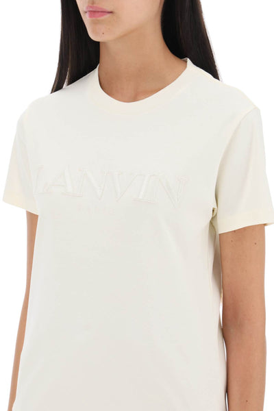 Lanvin logo embroidered t-shirt RWTS0030J208A23 CREMA