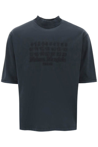 Maison margiela numeric logo t-shirt with seven S50GC0691 S23883 WASHED BLACK