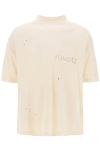 Maison margiela t-shirt con logo scritto a mano S50GC0695 S24567 DIRTY ECRU