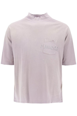 Maison margiela t-shirt con logo scritto a mano S50GC0695 S24567 LILAC
