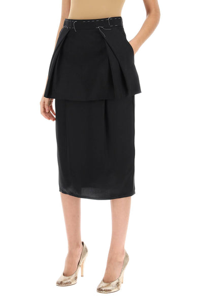 Maison margiela work-in-progress skirt in silk and cordura S51ME0021 S78413 BLACK