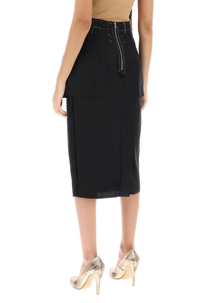Maison margiela 絲質與 Cordura 半成品半身裙 S51ME0021 S78413 黑色