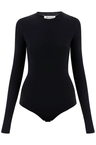 Maison margiela second skin long sleeve lycra bodysuit S51NA0056 S20518 BLACK