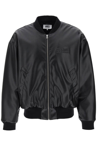 Mm6 maison margiela faux leather bomber jacket S52AM0251 S54449 BLACK