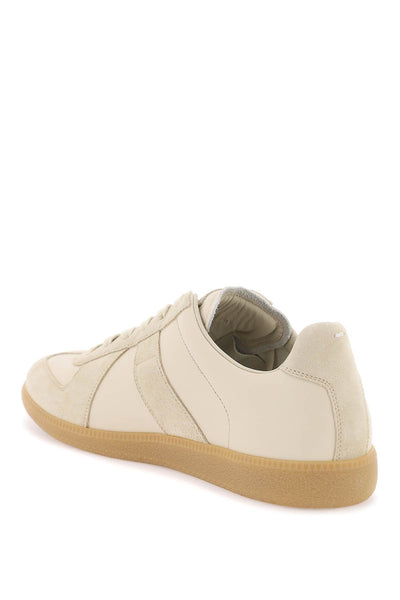 Maison margiela leather replica sneakers in S57WS0236 P1895 LAMB PAPYRUS