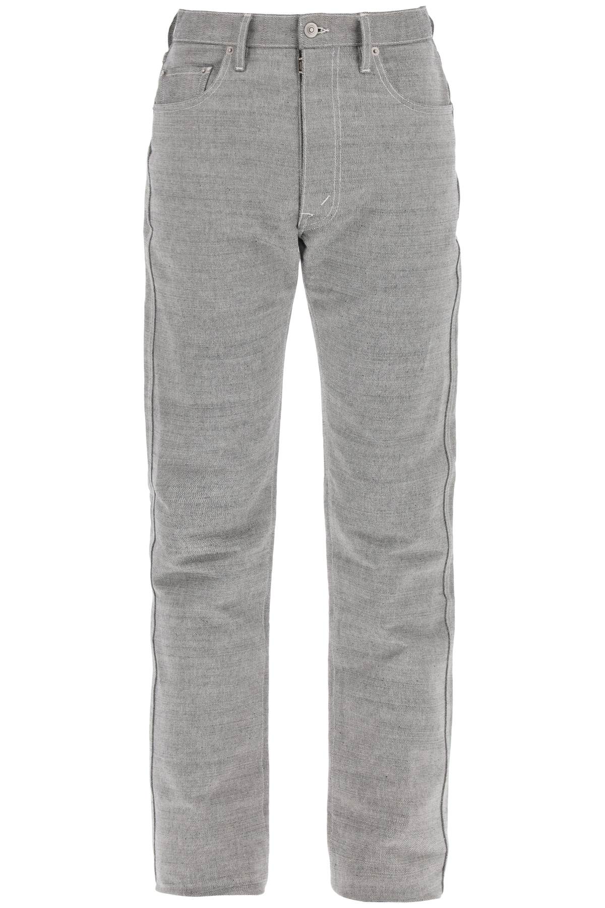 Maison margiela five-pocket trousers in m√©lange effect canvas S67LA0035 M30006 CAVIAR