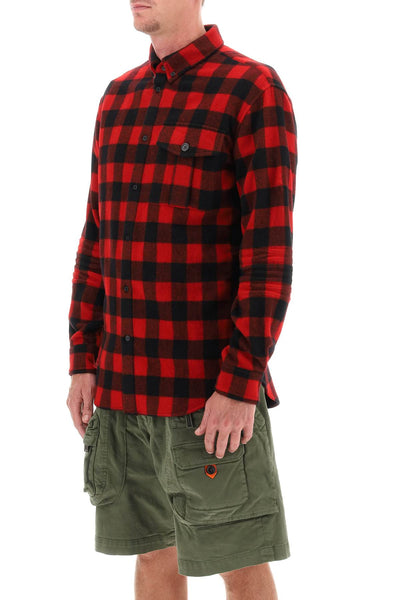 Dsquared2 shirt with check motif and back logo S71DM0655 S78301 RED BLACK
