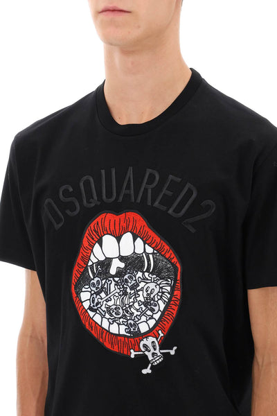 Dsquared2 cool fit embroidered tee S71GD1347 S23009 BLACK