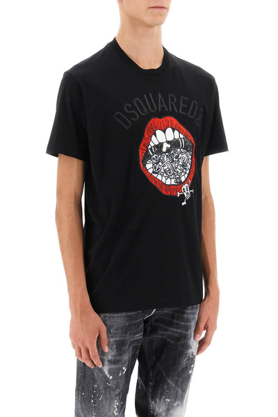 Dsquared2 cool fit embroidered tee S71GD1347 S23009 BLACK