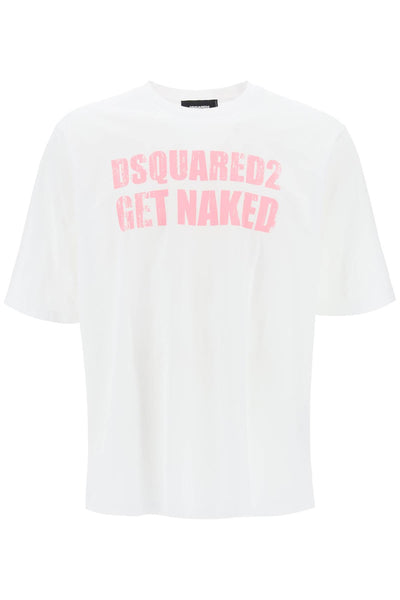 Dsquared2 滑板合身印花 T 卹 S71GD1399 S23009 白色