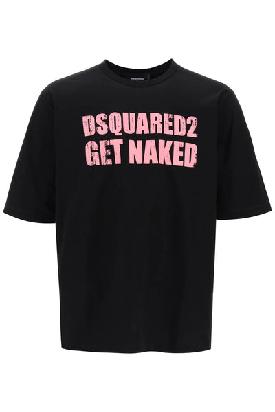 Dsquared2 滑板合身印花 T 卹 S71GD1399 S23009 黑色