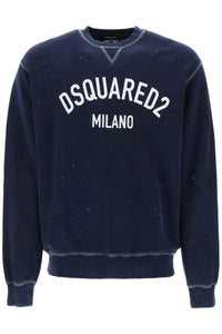 Dsquared2 "used effect cool fit sweatshirt S71GU0654 S25463 NAVY BLUE