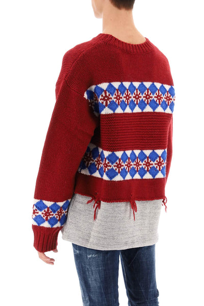 Dsquared2 canadian hybrid sweater S71HA1224 S18308 MULTICOLOR