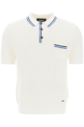 Dsquared2 polo in maglia traforata S71HA1263 D13017 WHITE VARIANT