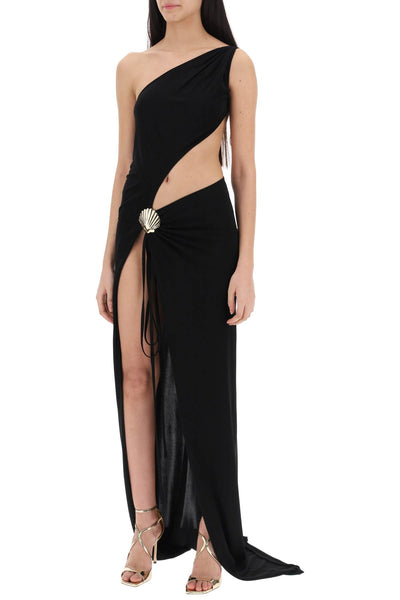 Dsquared2 one-shoulder long dress with S72CV0535 S22679 BLACK