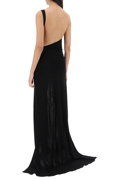 Dsquared2 one-shoulder long dress with S72CV0535 S22679 BLACK