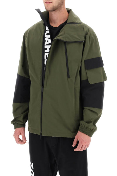 Dsquared2 technical blouson jacket in stretch cotton S74AM1412 S53578 OLIVE GREEN