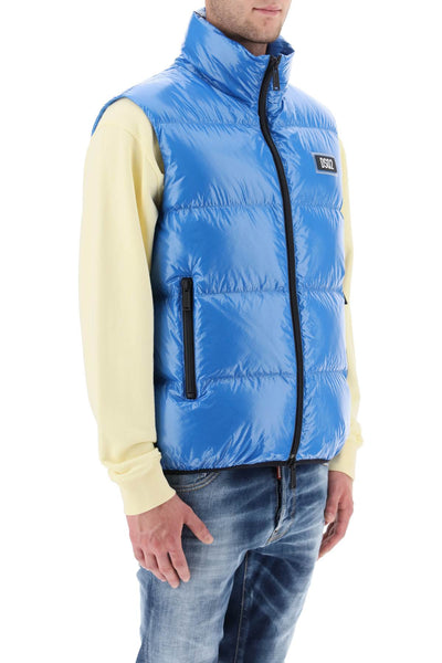 Dsquared2 quilted down vest S74FB0317 S54056 CERULEAN BLUE