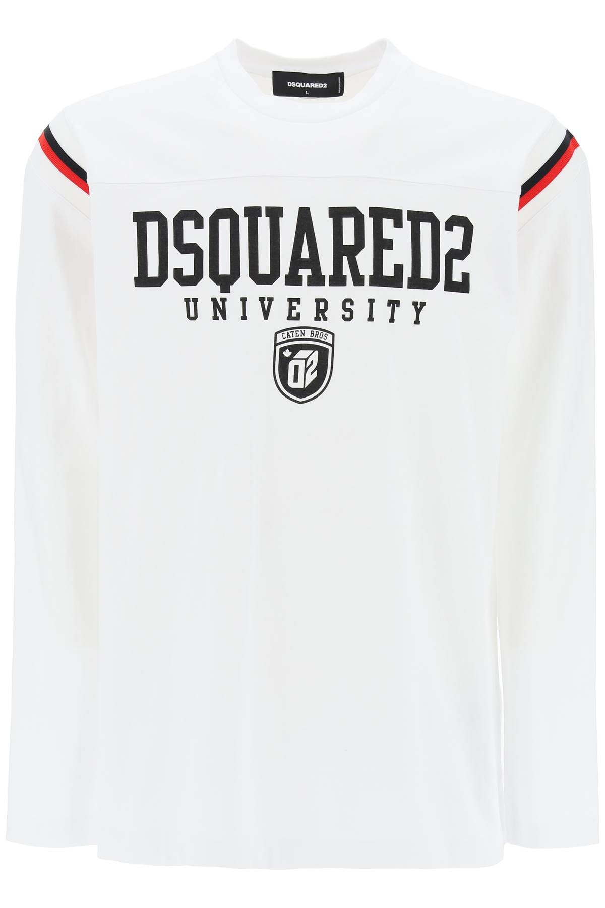 Dsquared2 long-sleeved varsity t-shirt S74GD1218 S24658 WHITE
