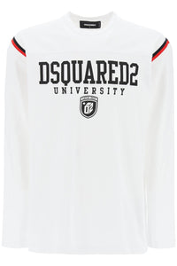 Dsquared2 long-sleeved varsity t-shirt S74GD1218 S24658 WHITE