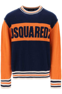 Dsquared2 college sweater in jacquard wool S74HA1360 S18306 MULTICOLOR