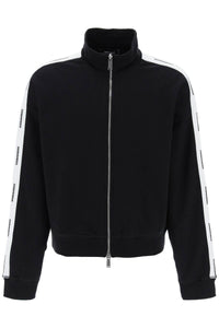Dsquared2 zip-up sweatshirt with logo bands S74HG0155 S25551 BLACK