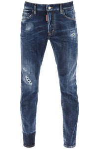 Dsquared2 dark scar wash skater jeans S74LB1338 S30789 NAVY BLUE