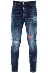 Dsquared2 dark neon splash wash sexy twist jeans S74LB1457 S30664 NAVY BLUE