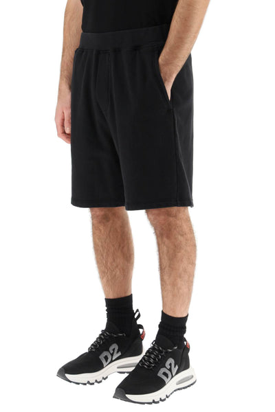 Dsquared2 jersey bermuda shorts with logo S74MU0768 S25538 BLACK
