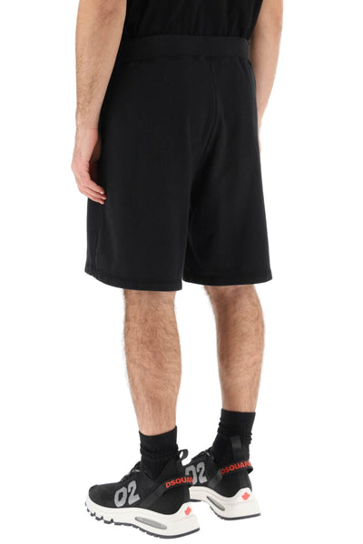 Dsquared2 jersey bermuda shorts with logo S74MU0768 S25538 BLACK