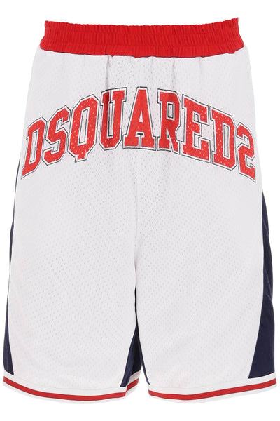 Dsquared2 拼色運動短褲 S74MU0842 S21658 藍色 海軍藍 白色