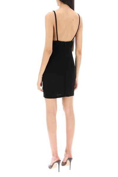 Dsquared2 sleeveless mini dress with draped neckline S75CV0706 S22679 BLACK