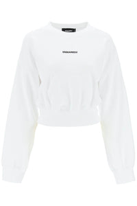 Dsquared2 cropped sweatshirt with logo S75GU0448 S25516 WHITE