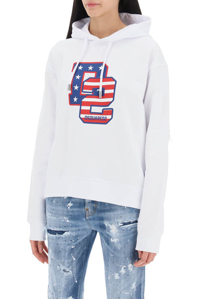 Dsquared2 cool fit hoodie with graphic print S75GU0515 S25551 WHITE
