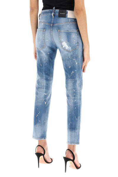 Dsquared2 cool girl jeans in medium ice spots wash S75LB0876 S30789 NAVY BLUE