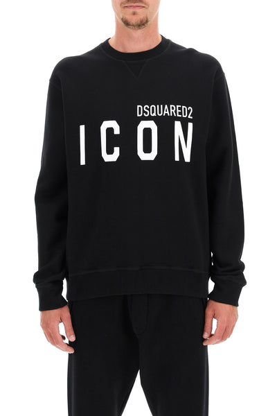 Dsquared2 icon crew-neck sweatshirt S79GU0004 S25516 BLACK WHITE