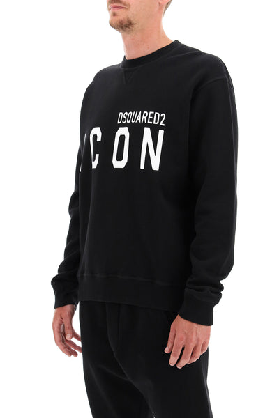 Dsquared2 icon crew-neck sweatshirt S79GU0004 S25516 BLACK WHITE