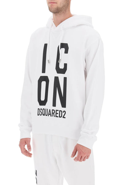 Dsquared2 'icon squared' cool fit hoodie with logo print S79GU0108 S25516 WHITE