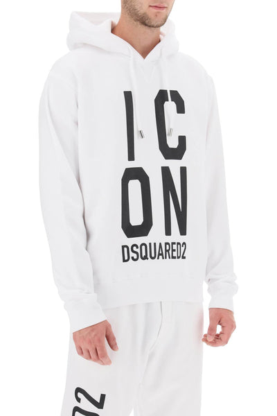 Dsquared2 'icon squared' cool fit hoodie with logo print S79GU0108 S25516 WHITE