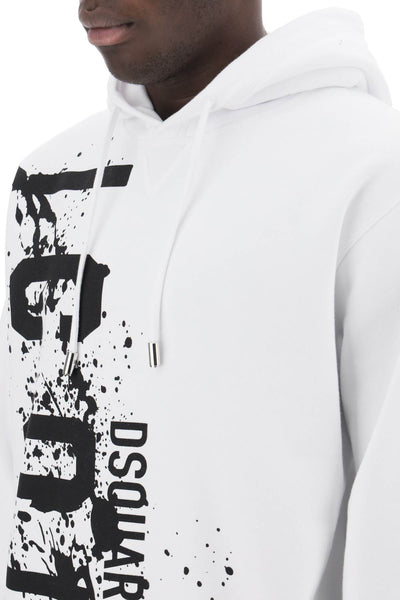 Dsquared2 cool fit hoodie with icon splash print S79GU0115 S25516 WHITE