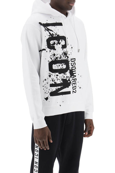 Dsquared2 cool fit hoodie with icon splash print S79GU0115 S25516 WHITE