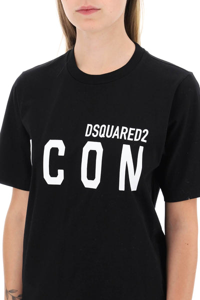 Dsquared2 icon forever easy tee S80GC0056 S23009 BLACK WHITE