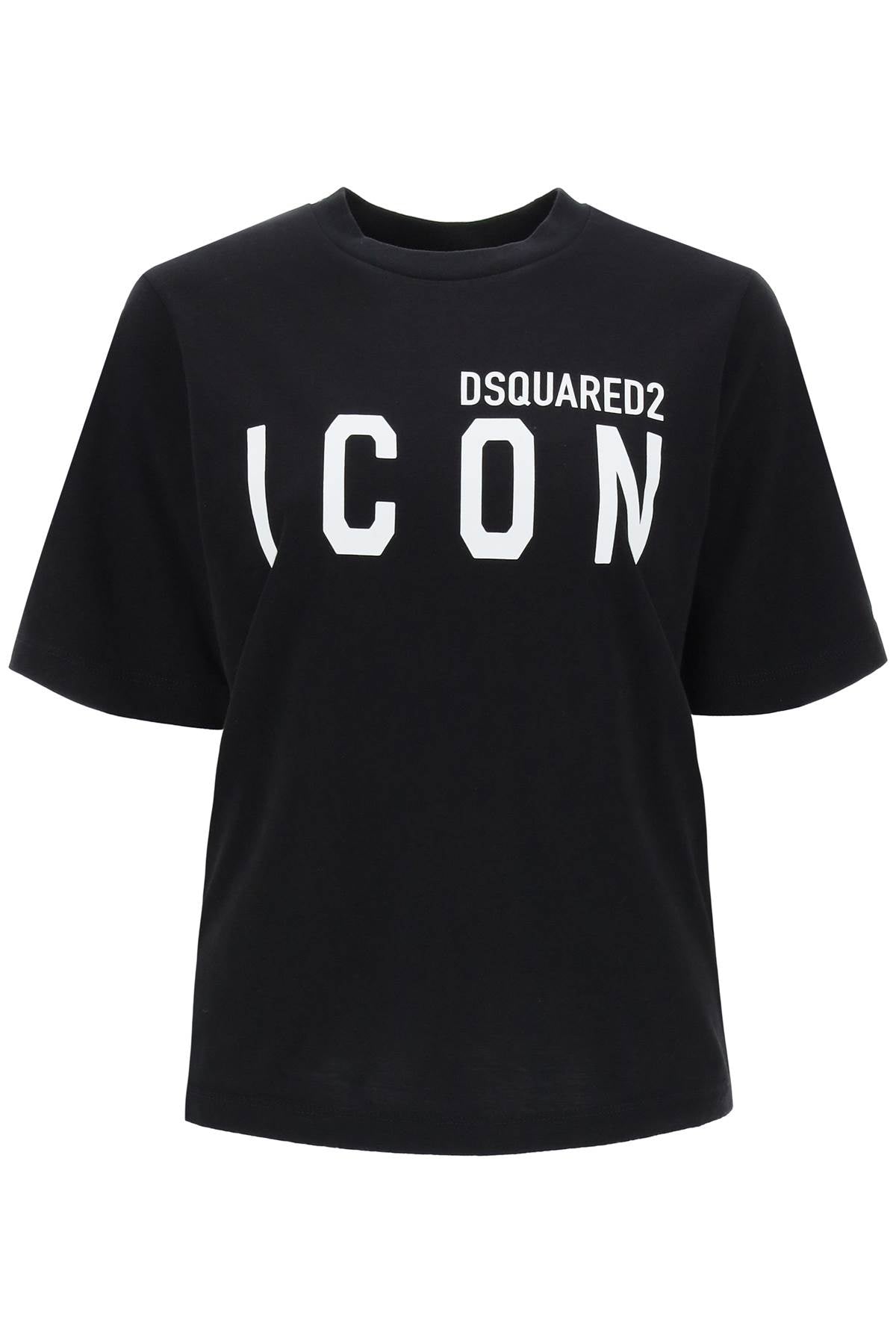 Dsquared2 icon crew-neck t-shirt S80GC0056 S24668 BLACK WHITE