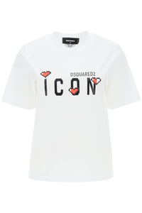 Dsquared2 'icon game lover' t-shirt S80GC0059 S23009 WHITE