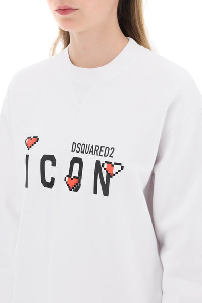 Dsquared2 icon game lover sweatshirt S80GU0092 S25516 WHITE