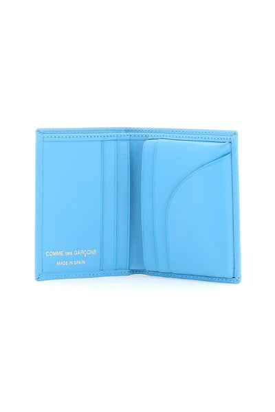 Comme des garcons wallet leather small bi-fold wallet SA0641 BLUE
