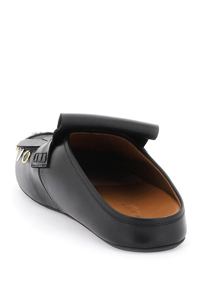 Marni leather clogs with bangs and piercings SBMR003300P5088 BLACK