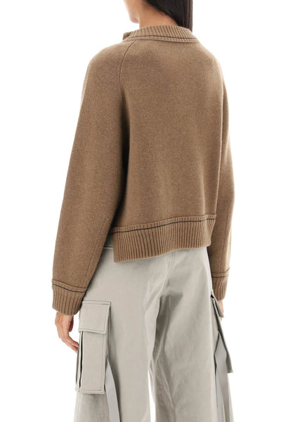 Sacai cashmere cotton sweater SCW 090 BEIGE