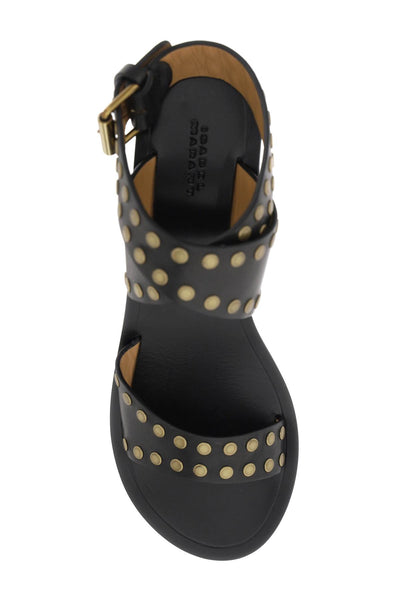 Isabel marant studded jillin sandals SD0099FA B1B04S BLACK GOLD